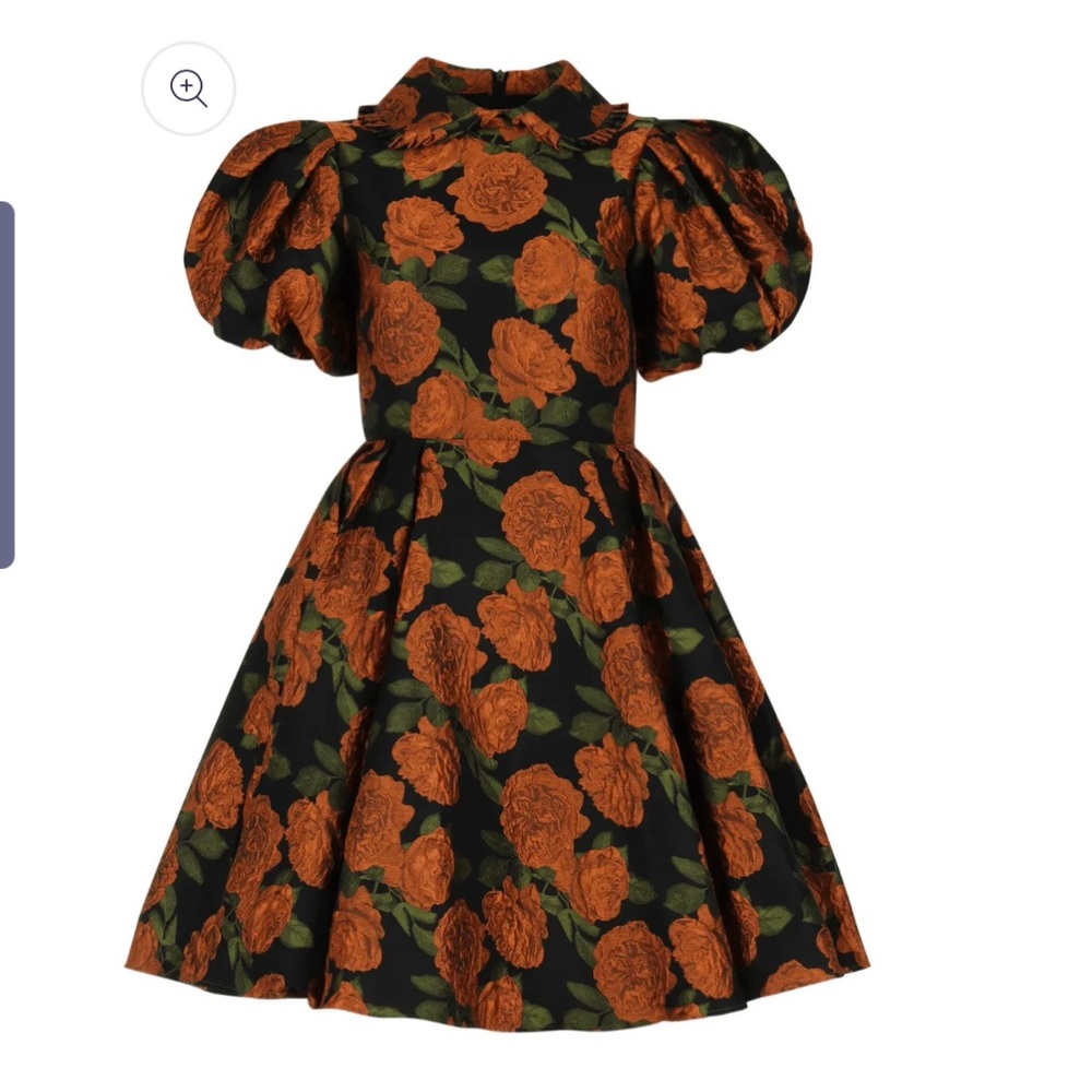 JessaKae Black and Orange Sylvia floral Dress NWOT